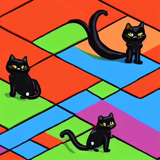 Image similar to 2 d isometric spritesheet of a black cat, all directions, high definition, 8 k, trending on itch. io, pixel art