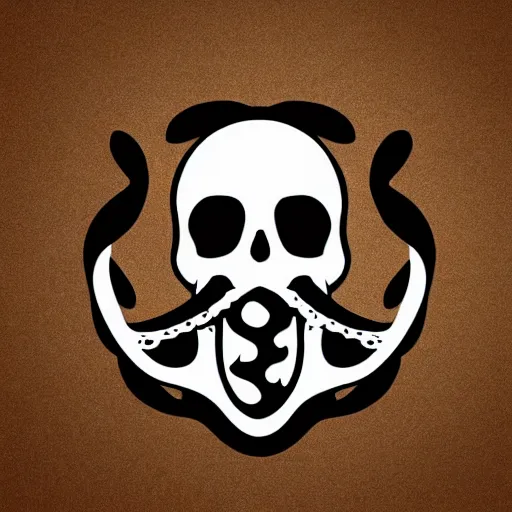 Image similar to Logo of a skull and crossbones with a tentacle beard