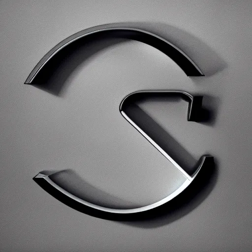 Prompt: the letters g and s, 3 d logo, silver hues, shadow, clean, rendering, ios, icon, android, thick lines, professional, digital art,