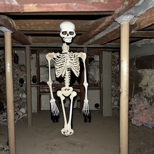 Image similar to skeleton in basement, craigslist photo