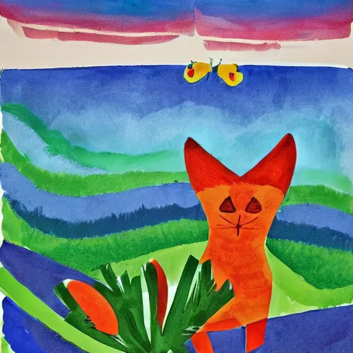 Prompt: artwork by eric carle