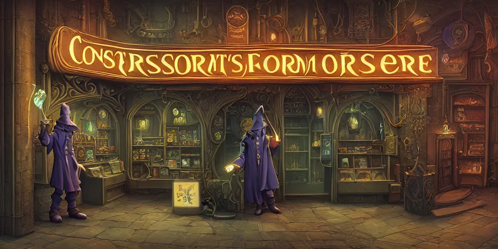 Prompt: fantasycore, eldritch, psychic, elemental masterpiece 8k resolution Behance HD scrollwork magic conduits zBrush Central contest winner, cel-shaded sorcerer's convenience store pastiche by Dan Witz