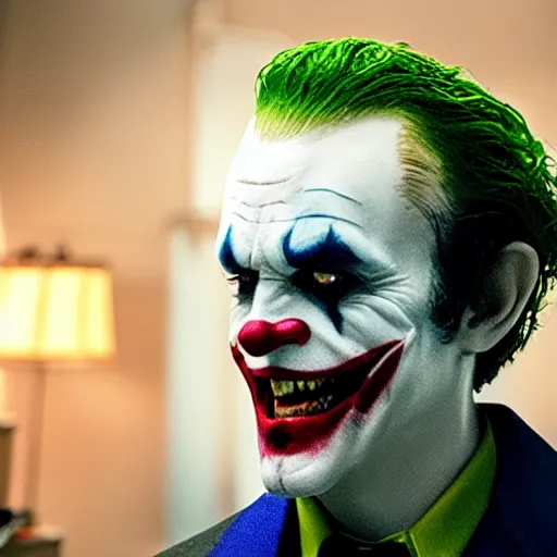 Prompt: film still of Brad Williams as joker in the new Joker movie