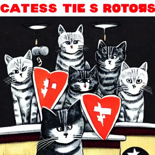 Image similar to cats leading a socialist revolution