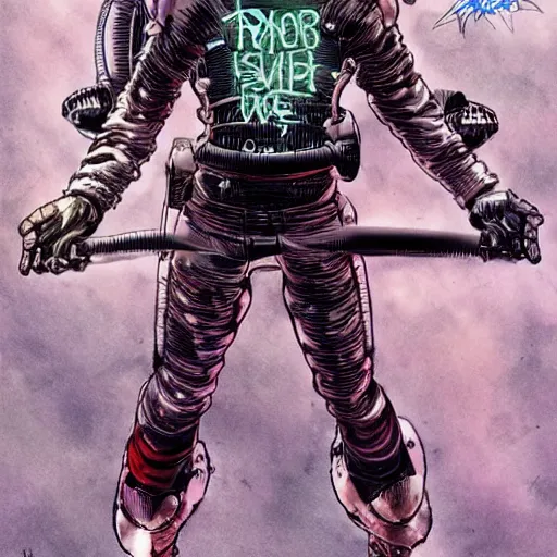 Image similar to a t - travis scott as 8 0 0 terminator in yusuke murata style, detailed