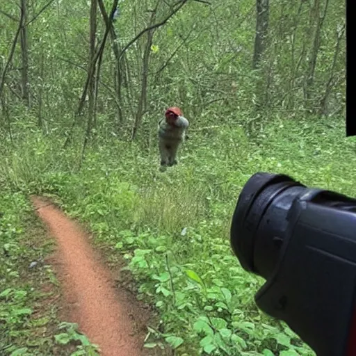 Image similar to mario caught on trailcam footage