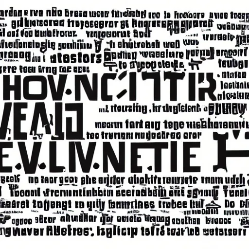 Prompt: a hovercraft made of words text typography