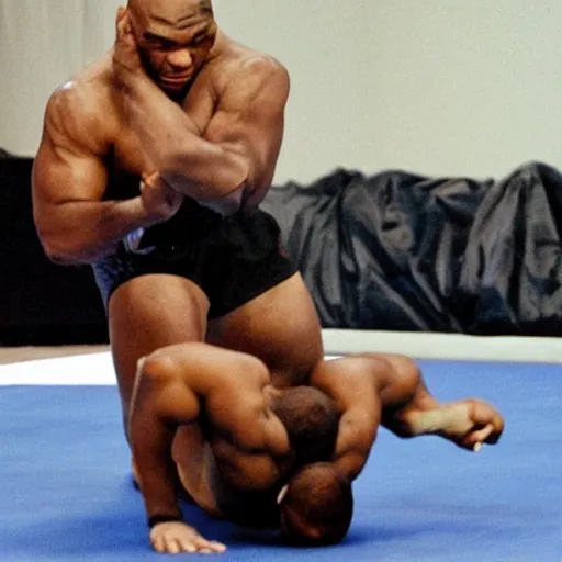 Image similar to mike tyson doing gymnastics