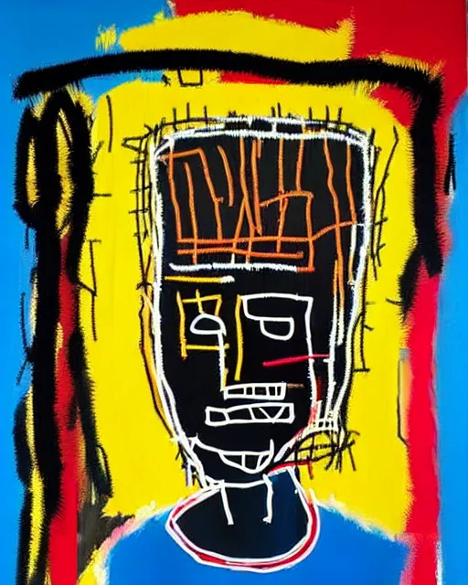 Image similar to A extremely highly detailed majestic hi-res beautiful immaculate head and shoulders award winning painting masterpiece of the face of a strong black african man by Jean-Michel Basquiat, 8k, high textures, hyper sharp, insanely detailed and intricate, super detailed, 8k HDR high quality