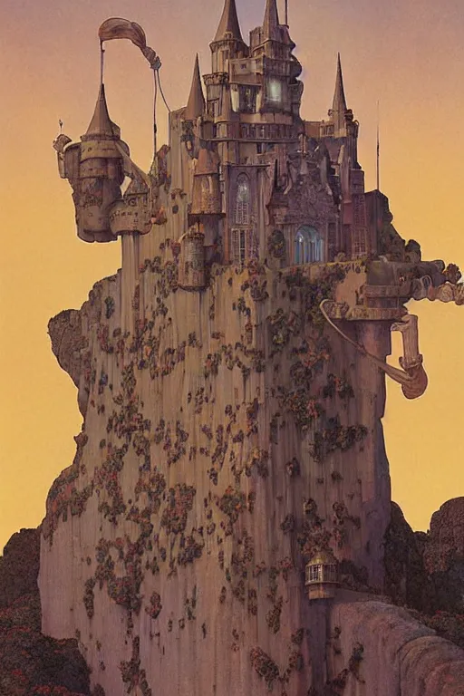 Image similar to a surreal castle made of books, digital painting by maxfield parrish and leyendecker and michael whelan, photorealistic