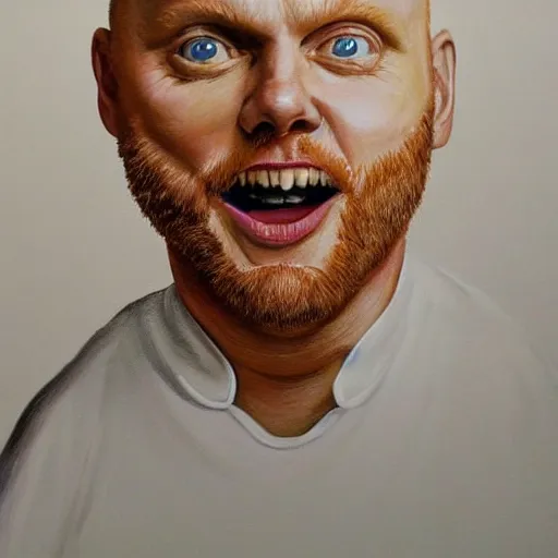 Image similar to an insanely detailed painting of bill burr wearing a chef costume, staring nervously at a drunk guy brushing his teeth, in the style of peter mohrbacher, dramatic lighting and composition, trending on artstation, concept art, comic book