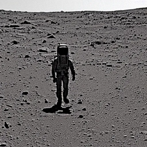 Image similar to extremely detailed photo of carl sagan walking on mars, detailed face