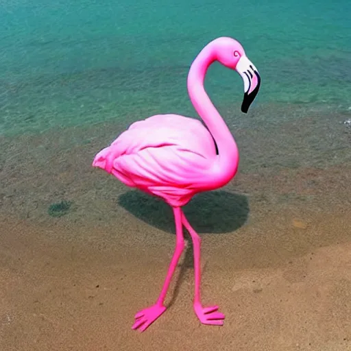 Prompt: A flamingo made of pink jello.