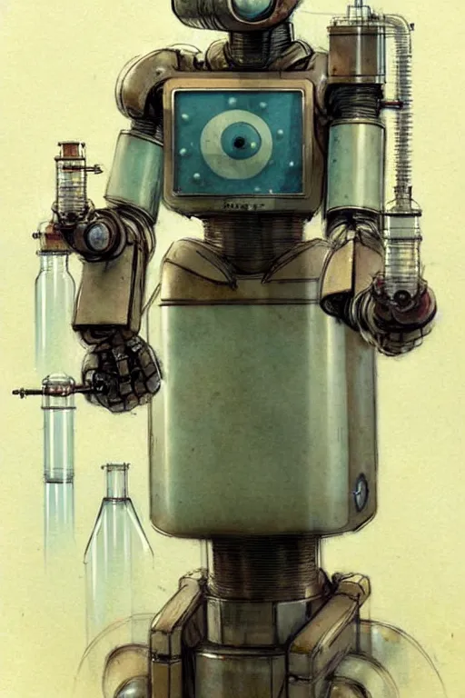 Image similar to ( ( ( ( ( 1 9 5 0 s retro science fiction robot laboratory. muted colors. ) ) ) ) ) by jean - baptiste monge!!!!!!!!!!!!!!!!!!!!!!!!!!!!!!