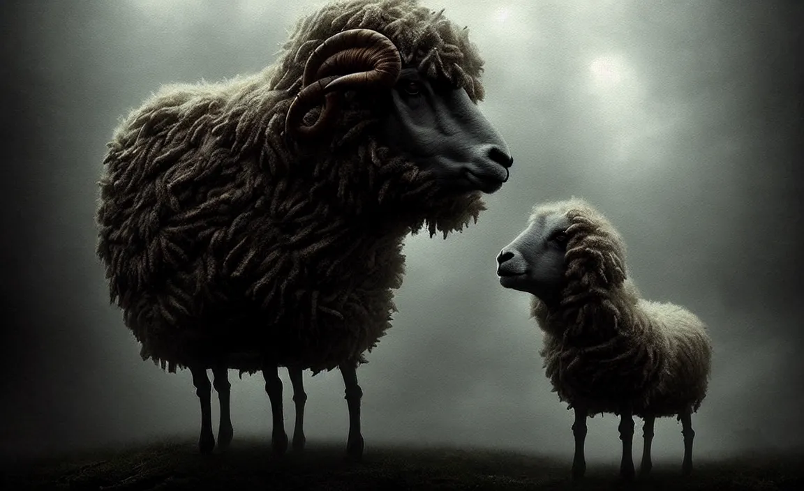 Prompt: epic professional digital art of monstrous sheep, moody atmospheric lighting, intricate, foreboding, detailed, by leesha hannigan, ayne haag, reyna rochin, ignacio fernandez rios, mark ryden, iris van herpen, artstation, cgsociety, epic, stunning, gorgeous, much wow, cinematic, masterpiece.