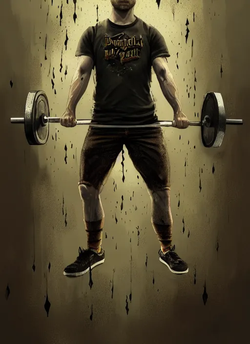 Prompt: a highly detailed full body portrait of Daniel Radcliffe as Harry Potter doing barbell back squats, wearing a muscle tee shirt, intricate detail, digital painting, old english, raining, sepia, particles floating, gym background by marc simonetti, artwork by ross tran + ramond swanland + liam wong, concept art, smooth, sharp focus, illustration, cinematic lighting