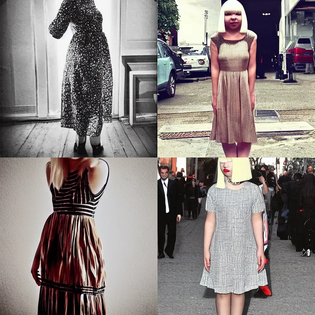 Prompt: “sia wearing a dress”