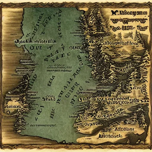 Image similar to map of michigan in middle earth