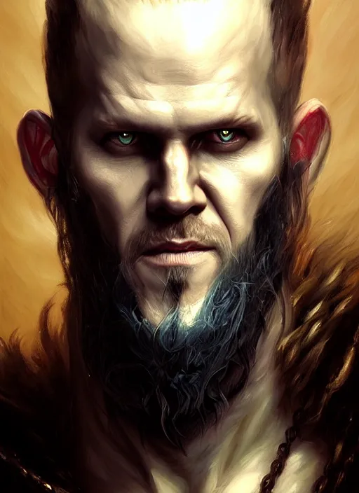 Image similar to a _ fantasy _ style _ portrait _ painting _ of floki, wicked, oil _ painting _ unreal _ 5 _ daz. _ rpg _ portrait _ extremely _ detailed _ artgerm _ greg _ rutkowski _ greg