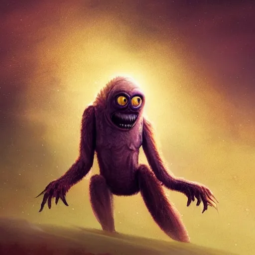 Image similar to creature from another planet in its natural environment. beautiful light and background. grainy and rough. soft colour scheme. beautiful detailed digital painting by lurid. ( 2 0 2 2 )