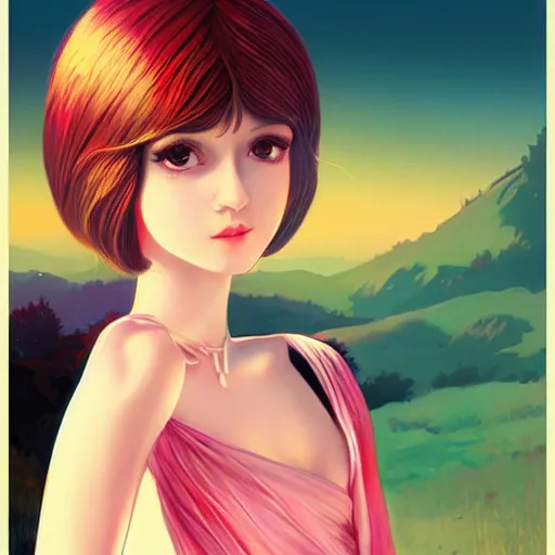 Image similar to pretty woman in goddess princess attire, painted by ilya kuvshinov