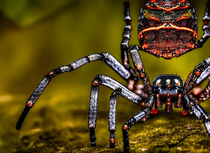 Image similar to photo of a cybernetic biomechanical spider in the forest. fantasy magic style. highly detailed 8 k. intricate. nikon d 8 5 0 5 5 mm. award winning photography.