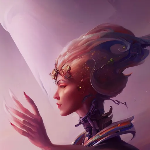 Image similar to portrait of a beautiful cybernetic emanation, side profile, by pete mohrbacher and artgerm and wlop, digital art, highly detailed, intricate, fantasy, mystical, Trending on Artstation HQ, deviantart, unreal engine, 4K UHD image