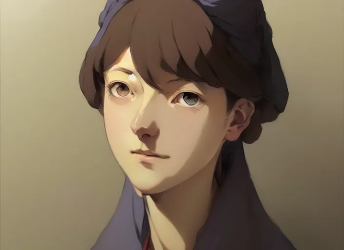 Image similar to 1 8 4 5 florence nightingale as young woman, character face study, faces only, concept art finely detailed perfect art, painted by greg rutkowski makoto shinkai takashi takeuchi studio ghibli, pinterest, cevagraf comics