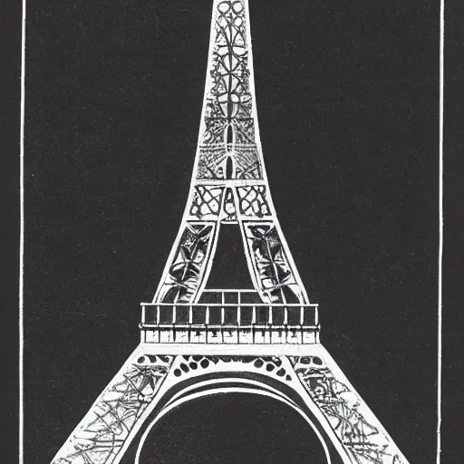 Image similar to reject design for the eiffel tower, old architect drawing