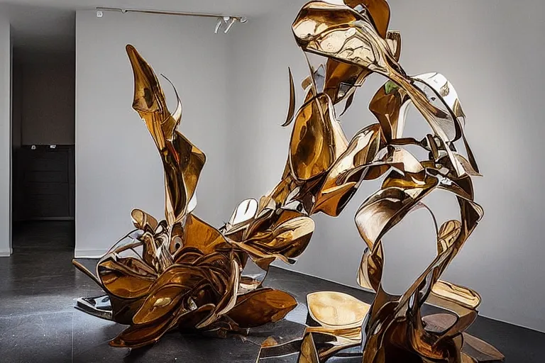 Image similar to “dramatic award-winning interior sculpture in an Australian artist’s apartment”