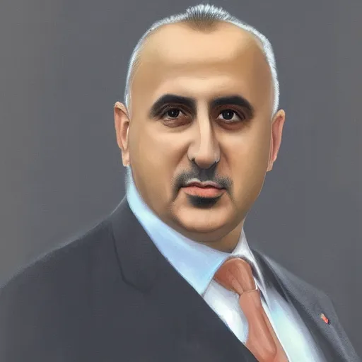 Prompt: matte portrait painting of bulgarian prime minister boyko borissov