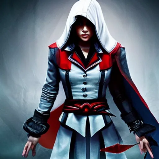 Prompt: ariana grande as an assasins creed protagonist