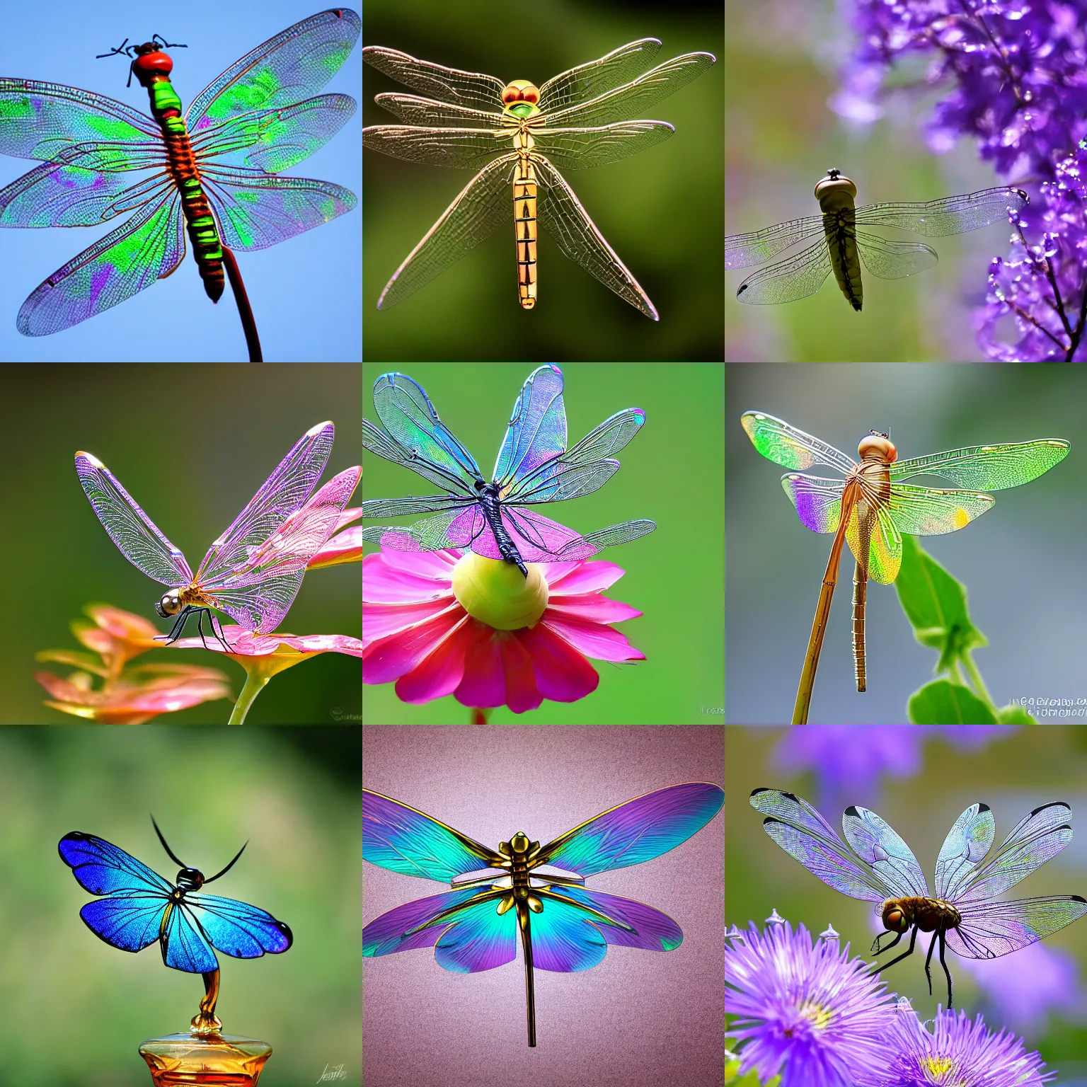 Prompt: Nature photo of a flying teapot-Dragonfly-teapot with iridescent gossamer wings