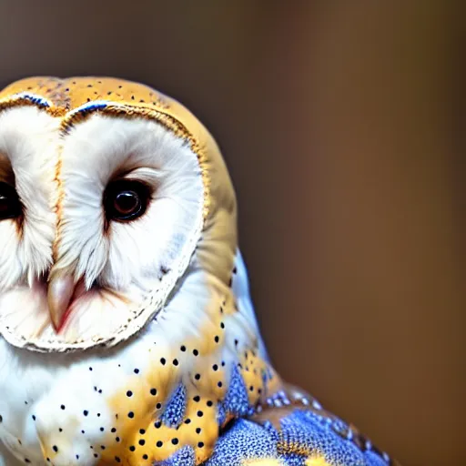 Image similar to barn owl in a suit, very detailed, album photo, canon shot