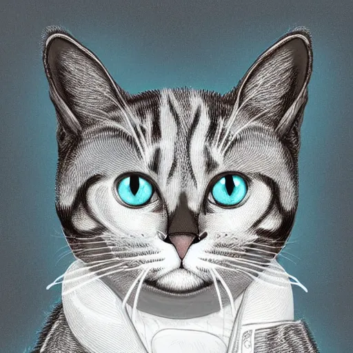 Image similar to Schrodinger cat, quantum mechanics, highly detailed, smooth, artstation, digital illustration