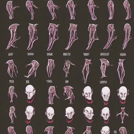 Image similar to vampire anatomy reference sheet,