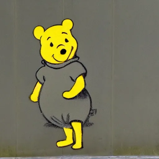 Image similar to pooh by banksy