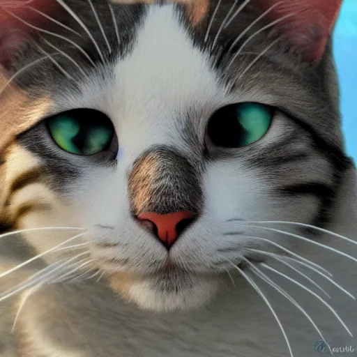 Image similar to a cat on punta larici, photorealistic