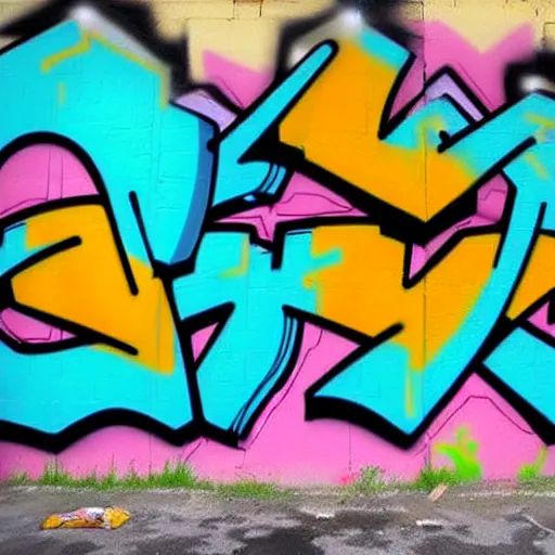 Prompt: graffiti on a wall, anime ,