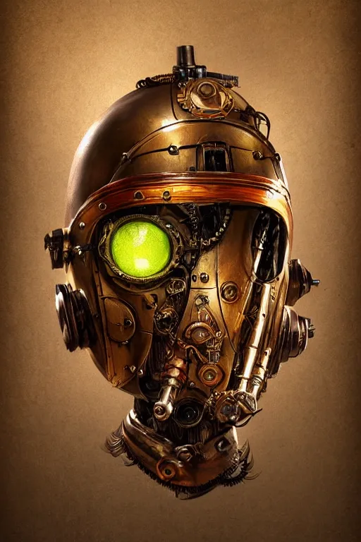 Image similar to steampunk helmet fantasy art mask robot ninja stylized digital illustration sharp focus, elegant intricate digital painting artstation concept art global illumination ray tracing advanced technology chaykin howard and campionpascale and cooke darwyn and davis jack