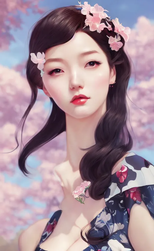 Prompt: a pin up and beautiful fashion charming dreamlke korea girl with lv jewelry, character art, art by artgerm lau and kyoung hwan kim and and ilya kuvshinov and john singer sargent, hyperdetailed, 8 k realistic, symmetrical, frostbite 3 engine, cryengine, dof, trending on artstation, digital art