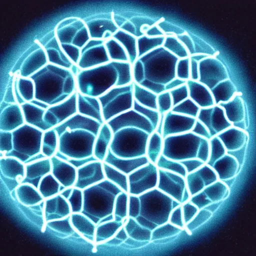 Image similar to a molecular cell containing a neon helix nebular