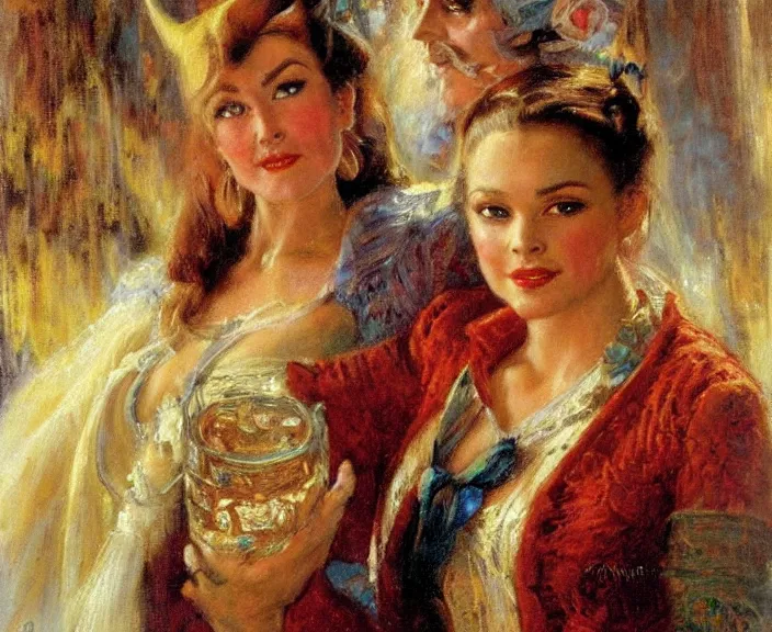 Prompt: Gaston Bussiere portrait of characters from Encanto, Disney family movie, musical