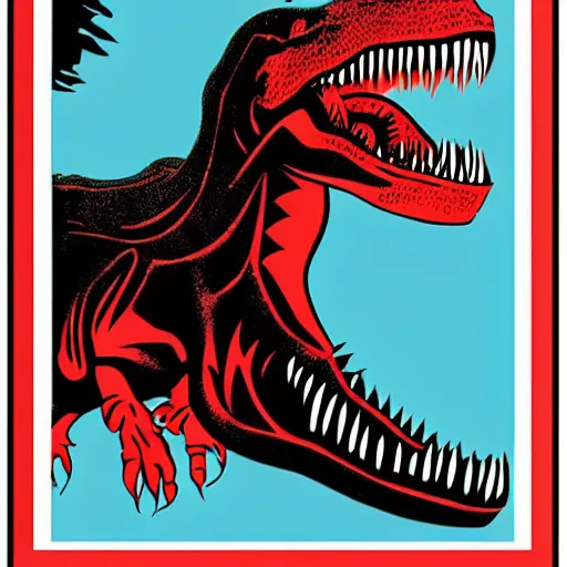 Image similar to a t - rex by shepard fairey