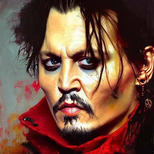 Prompt: portrait of johnny depp as a rat, detailed face, detailed painting, epic lighting, by ilya repin, phil hale and kent williams