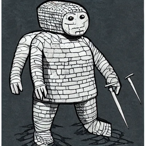 Image similar to inuit golem, dungeons and dragons manual illustration