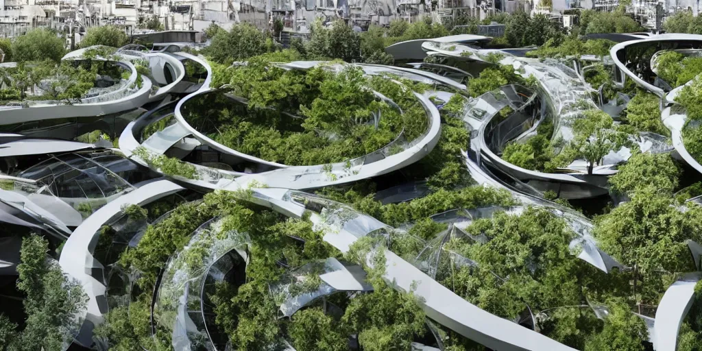 Prompt: a futuristic ecological park in paris