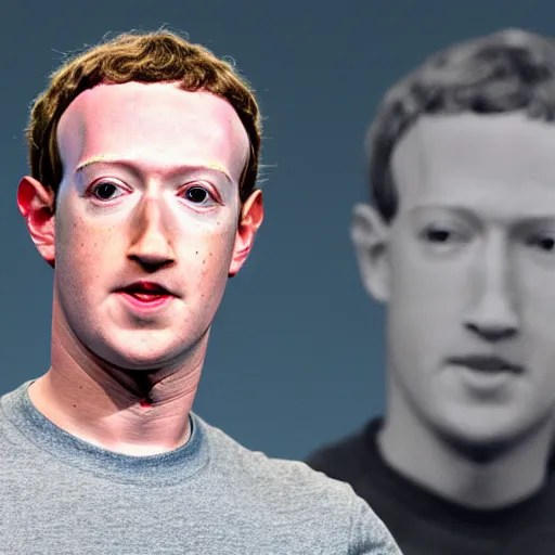 Image similar to mark zuckerberg as an eerie prototype uncanny valley android