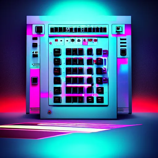 Image similar to midi sampler in the space, digital art, wonderful, studio lightening, octane render, unreal engine, psychodelic, hip - hop, street art