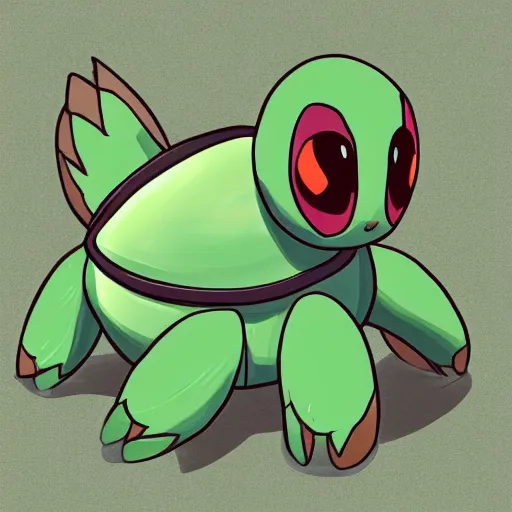 Image similar to illustration of an new pokemon inspired by an turtle, in pokemon artstyle, extremely coherent